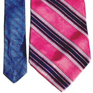 Tommy Hilfiger VTG Tie Repp Weave Y2K Stripe Two Tone Silk Pink Blue Preppy USA